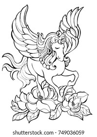 Vector illustration for coloring book or fabric.
