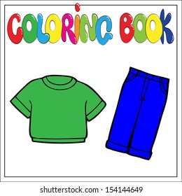 Vector illustration Coloring book jacket and pants.