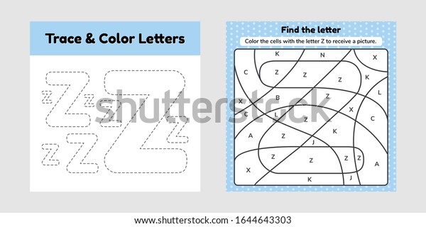 Vector Illustration Coloring Book Letter Kids 1644643303