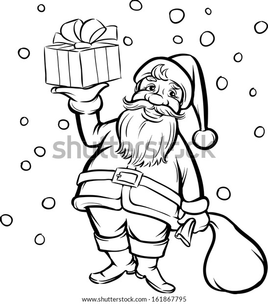 Vector Illustration Coloring Book Santa Claus Stok Vektor Telifsiz 161867795