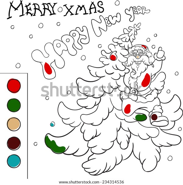 Vector Illustration Coloring Book Santa Claus Stock Vector