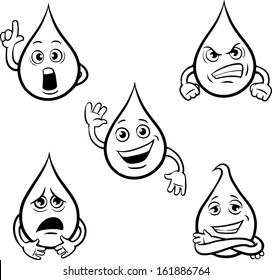 Vector illustration of Coloring book of water drop cartoon character. Easy-edit layered vector EPS10 file scalable to any size without quality loss. 