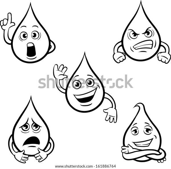 Vector Illustration Coloring Book Water Drop Stock Vector Royalty Free