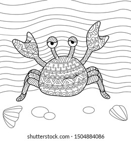 
vector illustration coloring crab, children's game