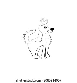 
Vector illustration for coloring dog shows tongue