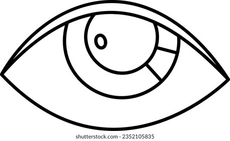 Vector illustration for coloring of a human eye.