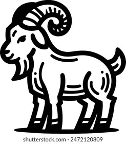
Vector illustration of coloring image of a Goat with sample black and white. It can be used for coloring books and coloring pages.