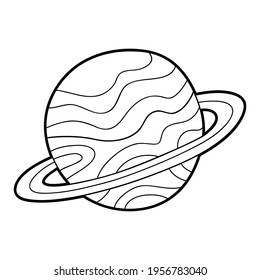 Vektorgrafik-Farbseite mit Karikatur-Planet für Kinder, Farbstoff- und Schrottbuch, druckbar