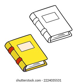 Ilustración vectorial página de coloración del libro de dibujos animados con ejemplo para niños y libro de chatarra