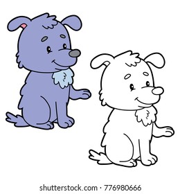 Vector illustration coloring page of cartoon character for children, coloring and scrap book