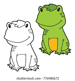 Vector illustration coloring page of cartoon character for children, coloring and scrap book