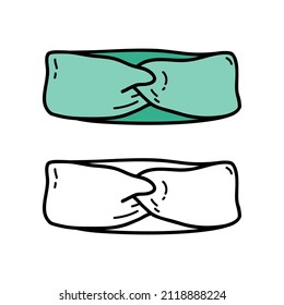 Ilustración vectorial página de coloración de la banda de cabeza del doodle para niños y libro de chatarra