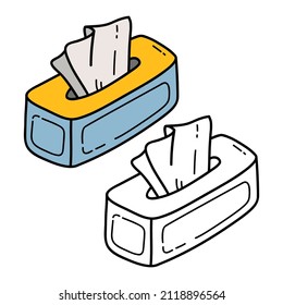 Ilustración vectorial página de coloración de toallitas para niños y libro de chatarra