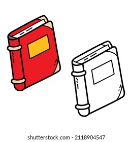 Vector illustration coloring page of doodle book for children and scrap book