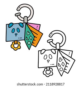 Vector illustration coloring page of doodle  activity book for children and scrap book