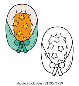 Página de coloreado de ilustraciones de vectores del doodle   portadora con ejemplo para niños y libro de chatarra