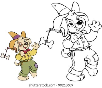 Vector illustration, coloring page, education concept, white background.
