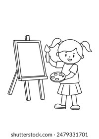 Vector illustration coloring simple cartoons for children Fun and Creative Coloring Pages For Girls  Boys.