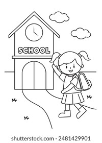 Vector illustration coloring simple cartoons for children Fun and Creative Coloring Pages For Girls  Boys.