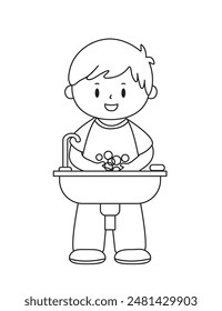 Ilustración vectorial para colorear dibujos animados simples para niños divertidos y creativos para colorear páginas para niñas y niños.