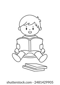 Ilustración vectorial para colorear dibujos animados simples para niños divertidos y creativos para colorear páginas para niñas y niños.