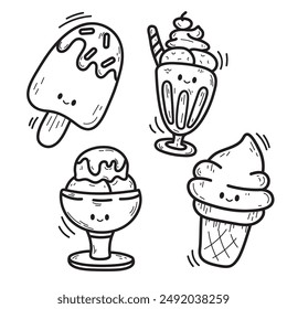 Vector illustration coloring simple cartoons. outline black and white, icon