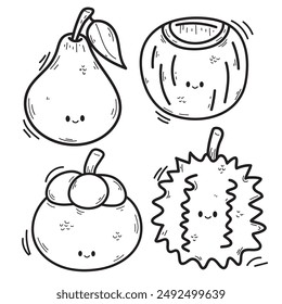 Vector illustration coloring simple cartoons. outline black and white, icon