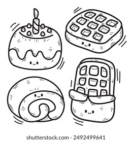 Vector illustration coloring simple cartoons. outline black and white, icon