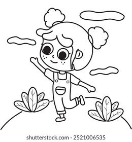 Vector illustration coloring simple cartoons for children Fun and Creative Coloring Pages 

