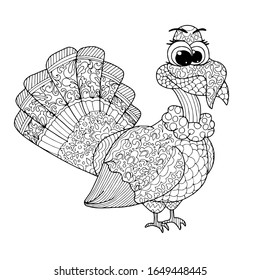 
vector illustration coloring turkey on a white background
