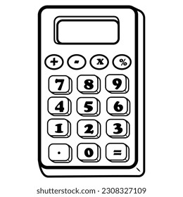 Vektorgrafik eines farblosen Taschenrechners.