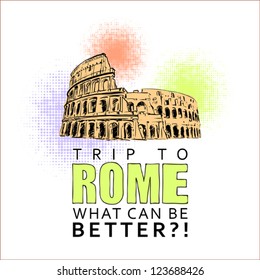 Vector illustration with colosseum.