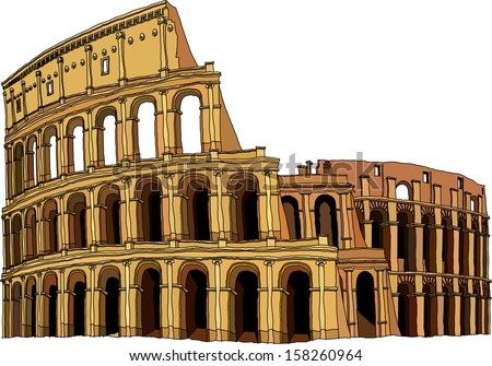 Vector Illustration Colosseum Stock Vector (royalty Free) 158260964 