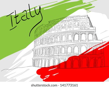 Vector illustration  of colosseum in Rome, Italy