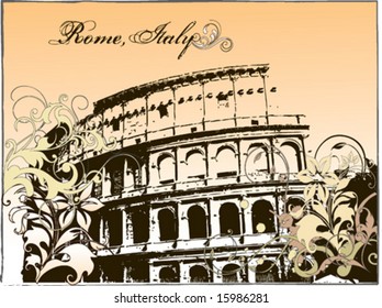 Vector illustration of the Colosseum in Rome, Italy