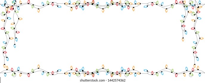 Vector illustration of Coloufull light bulbs frame with copy space on white background, Creative design for Greeting Lettering. New Year 2023, flyers, posters, banners,brochure and calendar, 