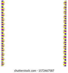 Vector illustration of colour pencils lined up on both sides of image isolated on white background with copy space for runaround or wraparound text good for notes template for stationery set 