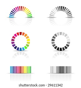 vector illustration of colour profile samples, cmyk, rgb