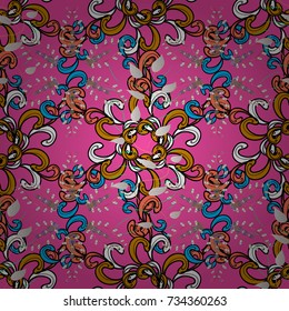 Vector illustration. Colour Spring Theme seamless pattern Background. Elegant Flowers Bouquet Watercolor on a pink, black and yellow colors. Flat Flower Elements Design.
