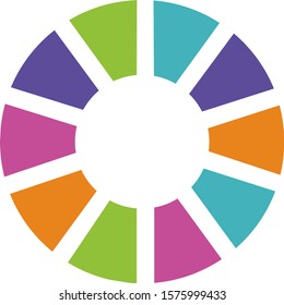 A vector illustration of a colour wheel