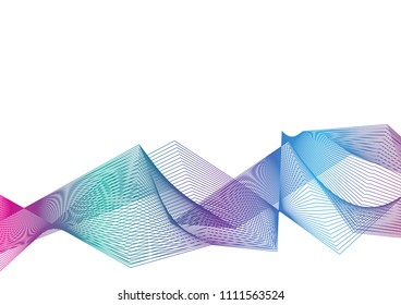 Vector illustration colourful abstract background wave line effect on white background.