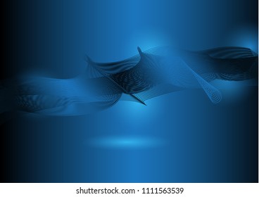 Vector illustration colourful abstract background wave line effect on black background.
