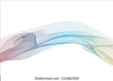 Vector illustration colourful abstract background wave line effect on white background.
