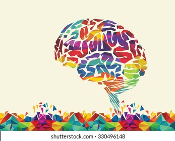 vector illustration of colourful brain