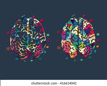 vector illustration of colourful brain