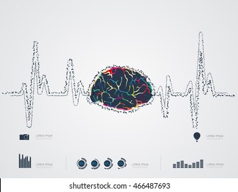 vector illustration of colourful brain