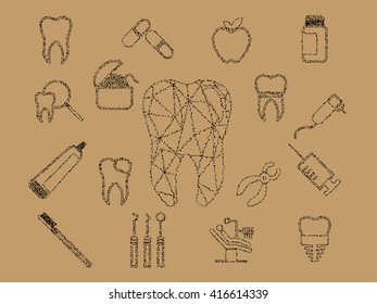 vector illustration of colourful dental