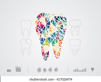 vector illustration of colourful dental