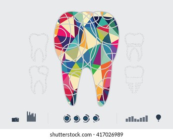 vector illustration of colourful dental