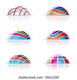 vector illustration of colourful domes and reflections